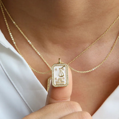 Zodiac Signs Necklace 18k Gold plates + Free Box